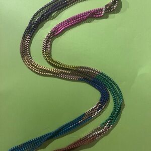 Super cool multi colored gold chain necklace